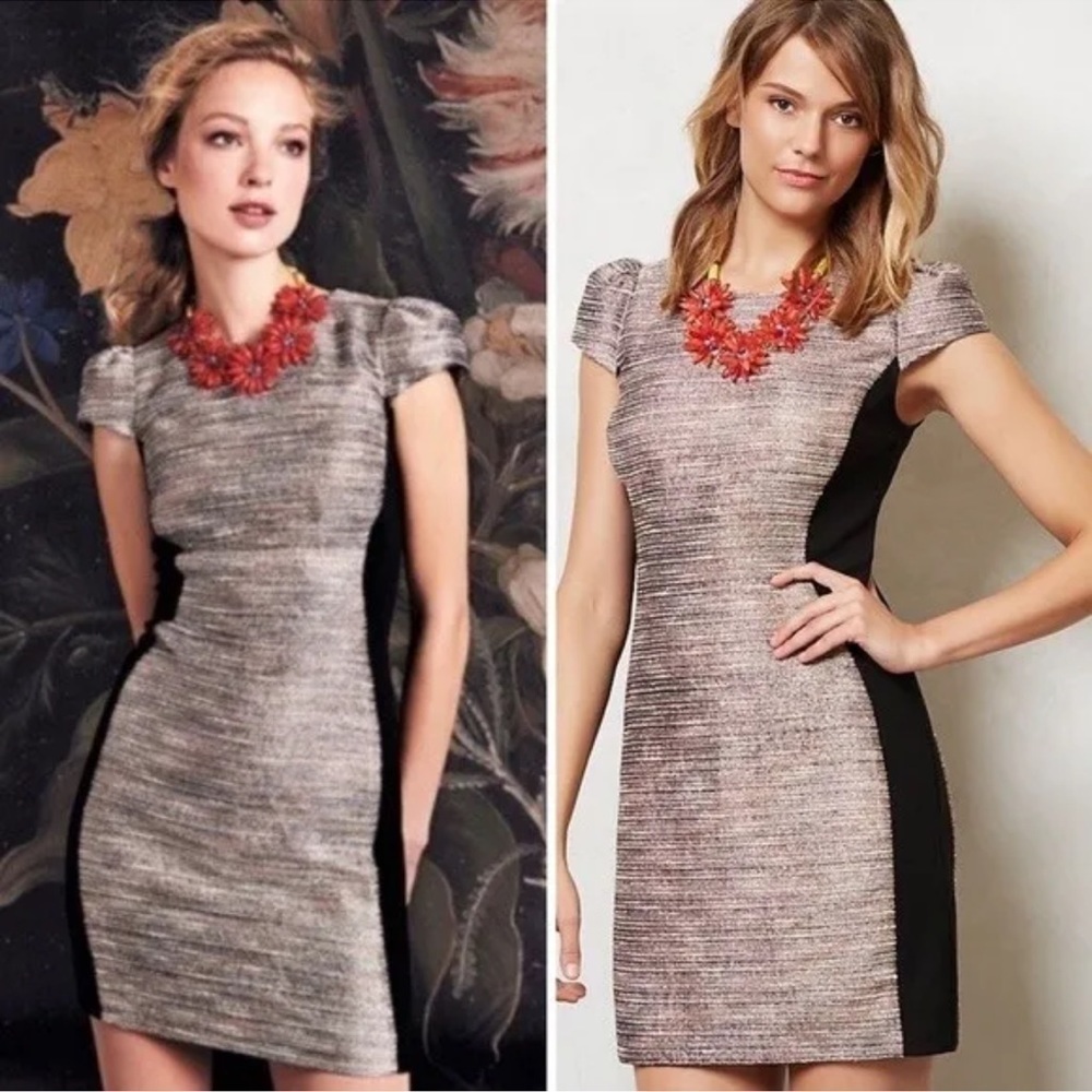 NWOT - Moulinette Soeurs Shimmer Tweed Hourglass Sheath Dress - size 4